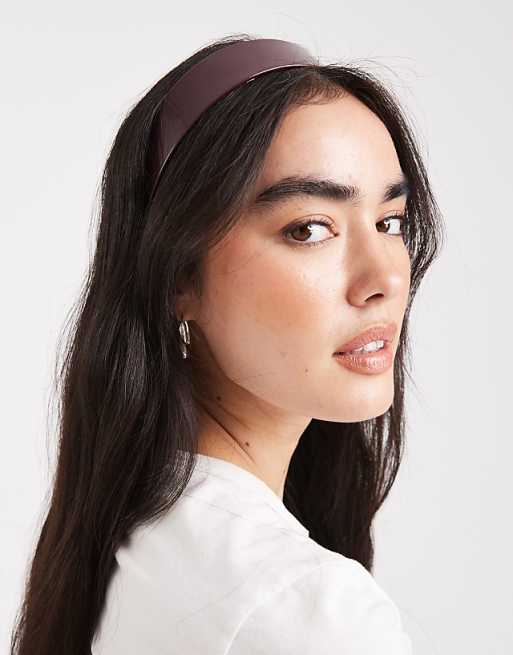 & Other Stories headband in dark red bugundy