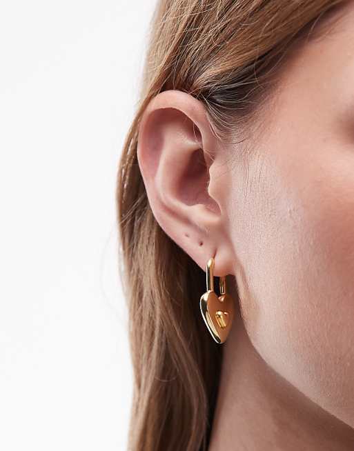 & Other Stories heart locket earrings in gold
