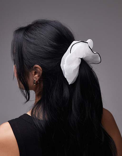 & Other Stories large scrunchie in white with black trim