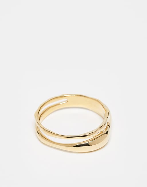 & Other Stories multi band layered ring in gold