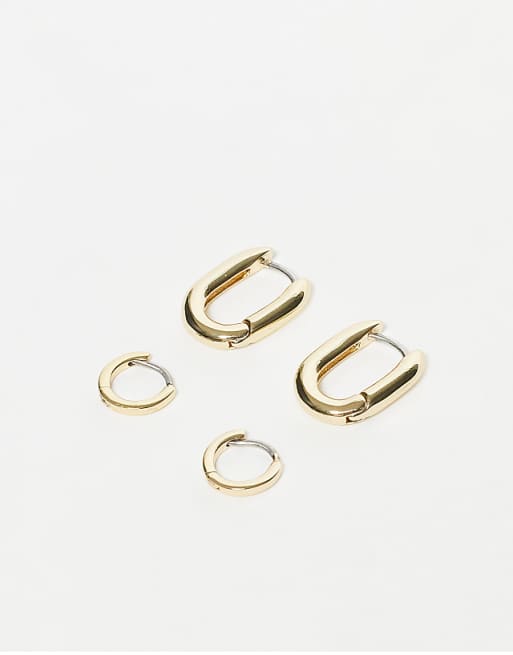 & Other Stories multi size hoop earrings 2-pack in gold