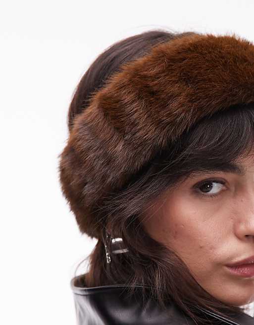 & Other Stories premium soft faux fur headband in dark brown
