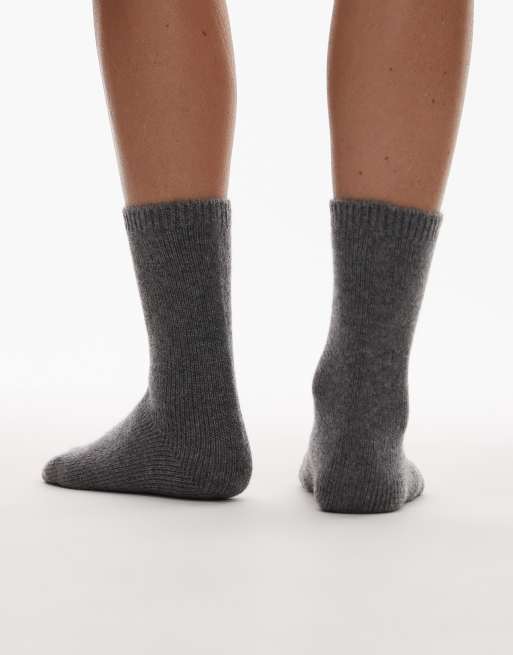 & Other Stories Pure Cashmere Wool Socks In Dark Grey