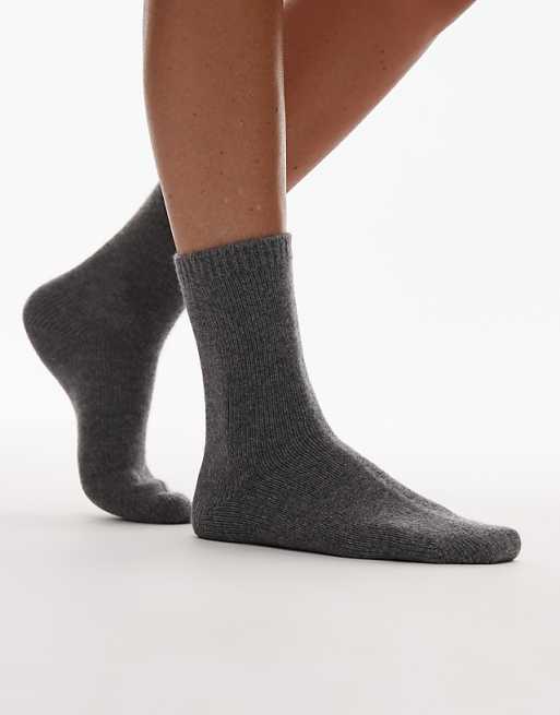 & Other Stories pure cashmere wool socks in dark grey