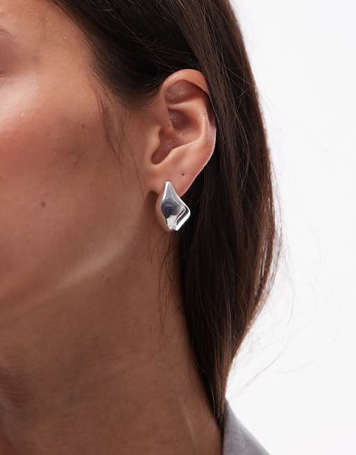 & Other Stories sculpted pebbles earrings in silver