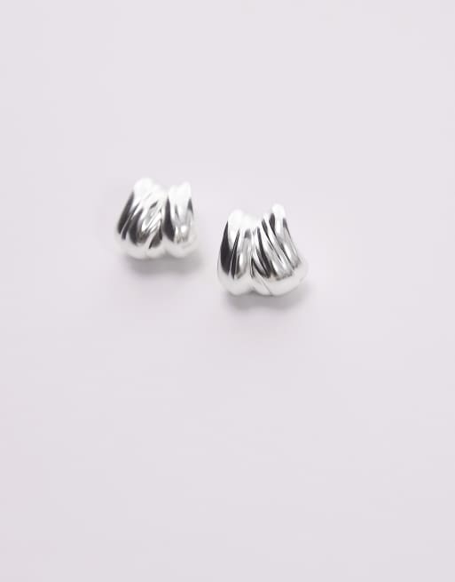 & Other Stories Small Curved Hoop Earrings In Silver