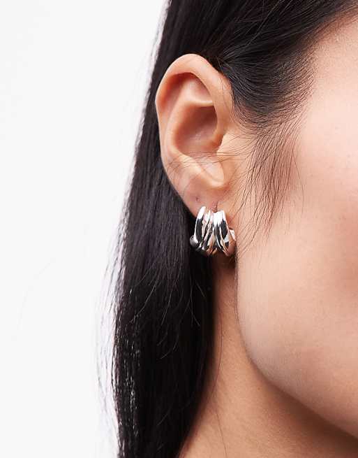 & Other Stories small curved hoop earrings in silver
