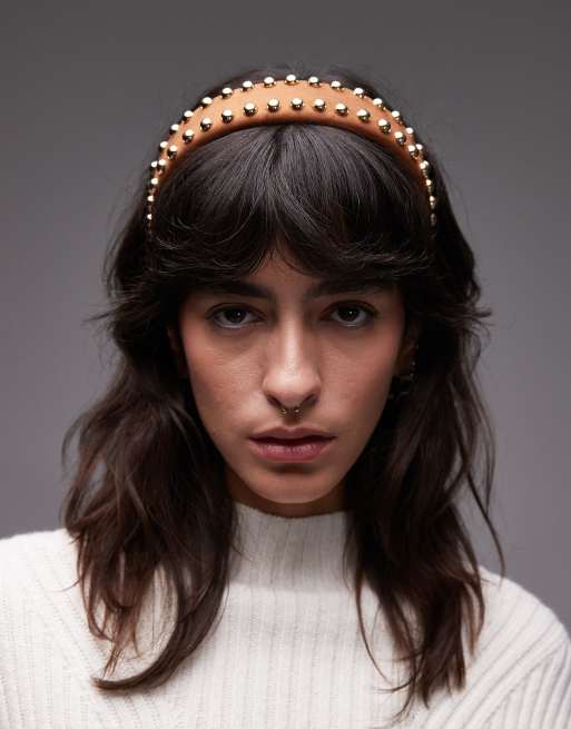& Other Stories Studded Suede Headband In Brown