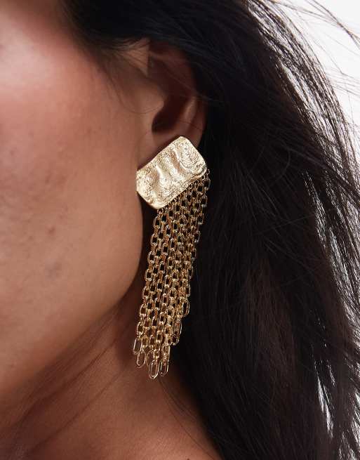& Other Stories Textured Cascade Drop Earrings In Gold
