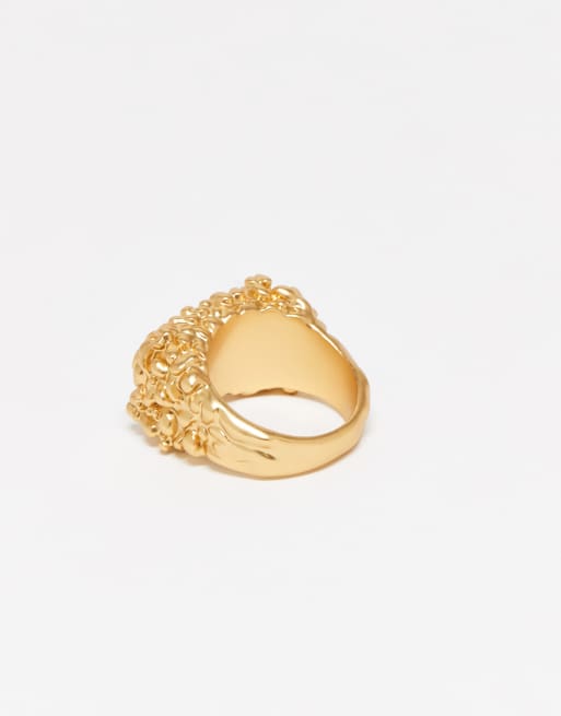 & Other Stories Textured Square Ring In Gold