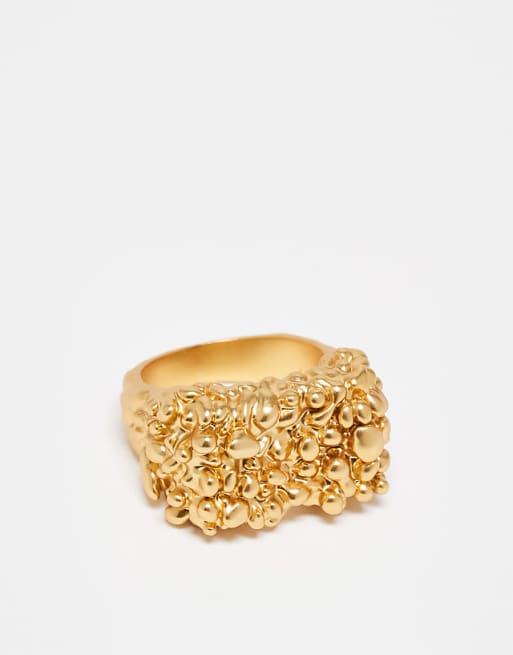 & Other Stories textured square ring in gold