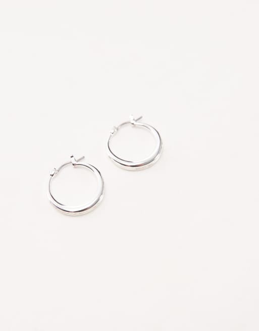 & Other Stories Thick Edge Small Hoop Earrings In Silver