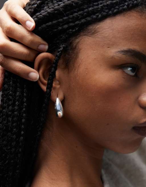 & Other Stories Triangle Hoop Earrings In Silver