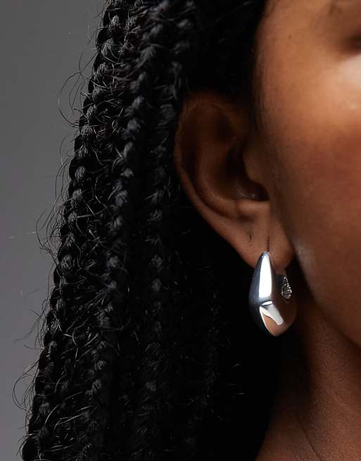 & Other Stories triangle hoop earrings in silver