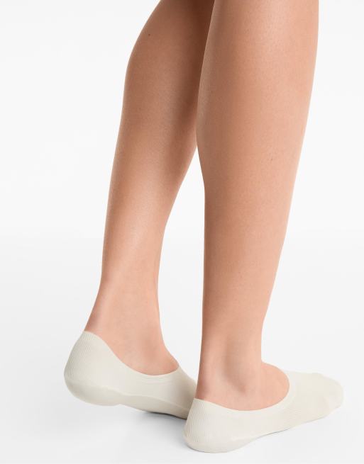 OYSHO 2 Pairs Of Invisible High Cut Rib Socks With Microfibre In Pink-beige