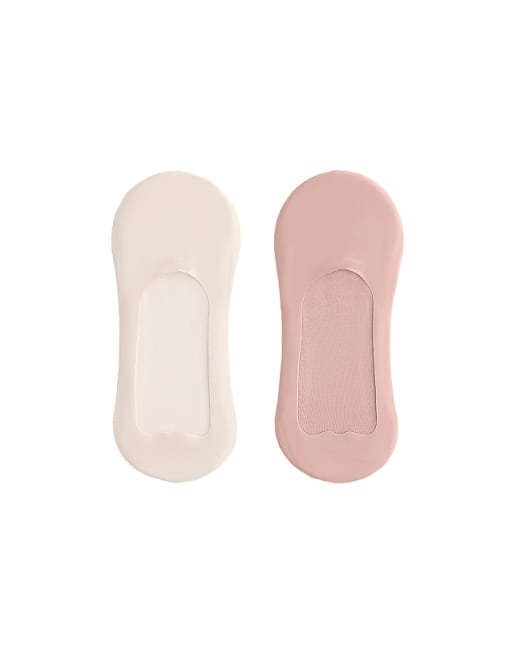 OYSHO 2 pairs of medium cut invisible socks with microfibre in pearl grey