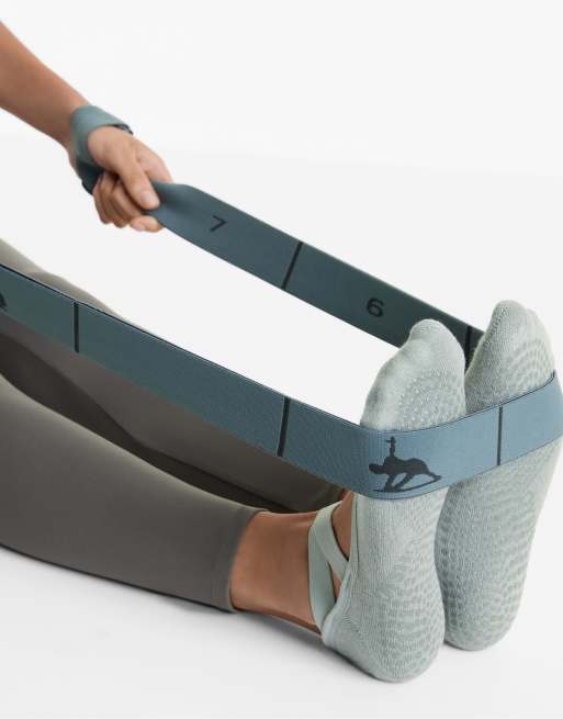 OYSHO 2 Pairs Of Padded Cotton Blend Yoga And Pilates Socks With Crossover Straps In Green