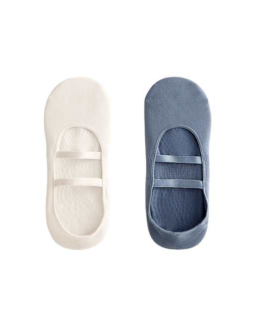 OYSHO 2 pairs of polyamide blend yoga and pilates socks with parallel straps in grey