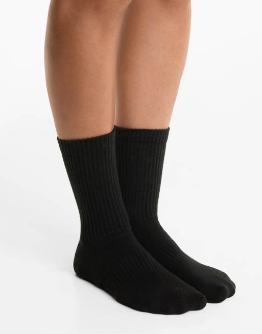 OYSHO 3 Pairs Of Cotton Blend Classic Sports Socks In Mid-grey Melange
