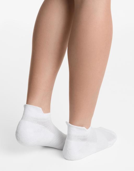 OYSHO 3 Pairs Of Cotton Blend Sports Sneaker Socks With Heel Tab In White