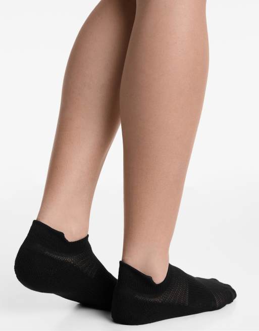 OYSHO 3 Pairs Of Cotton Blend Sports Sneaker Socks With Heel Tab In Mid-grey Melange