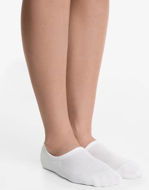OYSHO 3 Pairs Of High-cut Invisible Polyamide Blend Sports Trainer Socks In White