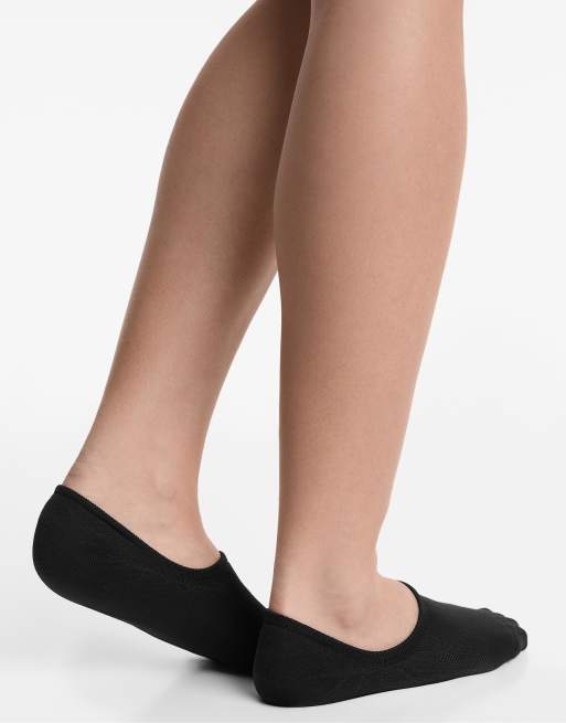 OYSHO 3 Pairs Of High-cut Invisible Polyamide Blend Sports Trainer Socks In Black