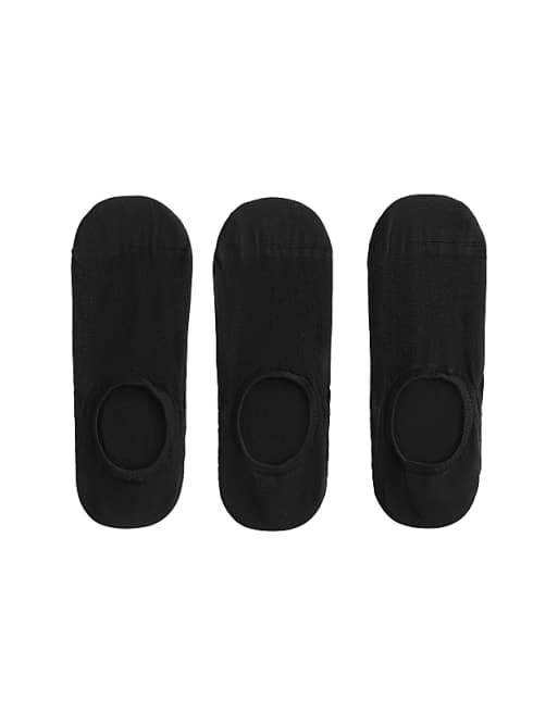 OYSHO 3 pairs of high-cut invisible polyamide blend sports trainer socks in black