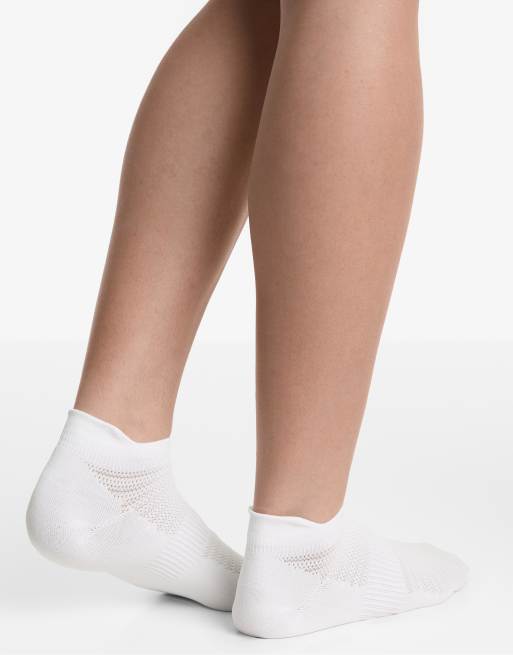 OYSHO 3 Pairs Of Polyamide Blend Sneaker Socks With Heel Tab In White
