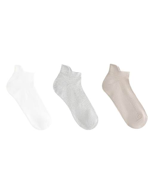 OYSHO 3 pairs of polyamide blend sneaker socks with heel tab in grey