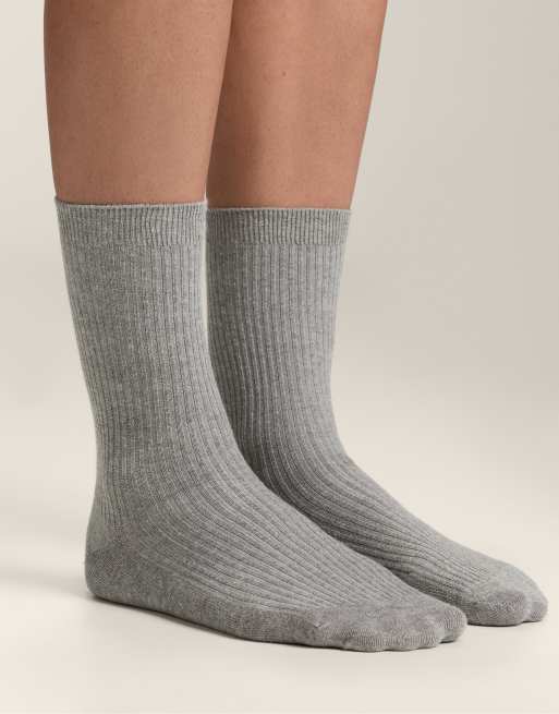 OYSHO 5 Pairs Of Classic Socks With Cotton In Dusty Pink