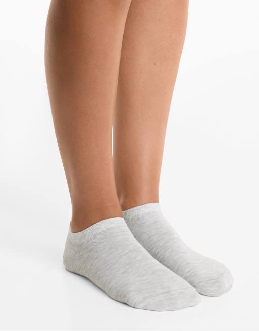 OYSHO 5 Pairs Of Cotton Blend Sneaker Socks In Dusty Pink