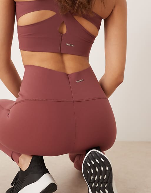 OYSHO Basic Compressive Ankle-length Leggings In Dark Rosette