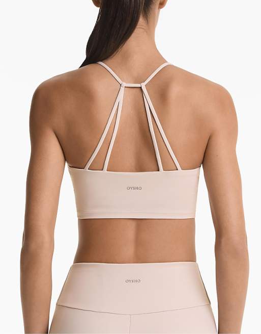 OYSHO Comfortlux Crossover Tank Top In Light Pink