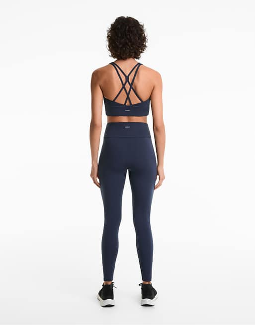 OYSHO Comfortlux High-rise Ankle-length Leggings In Navy