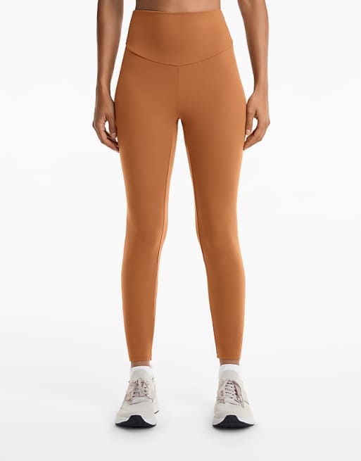 OYSHO Comfortlux High-rise Ankle-length Leggings In Burnt Orange