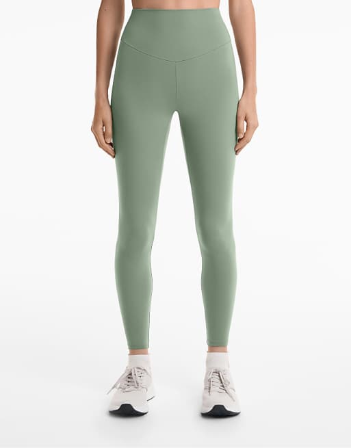 OYSHO Comfortlux high-rise ankle-length leggings in washed green