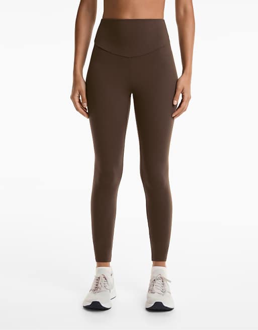 OYSHO Comfortlux High-rise Ankle-length Leggings In Light Brown