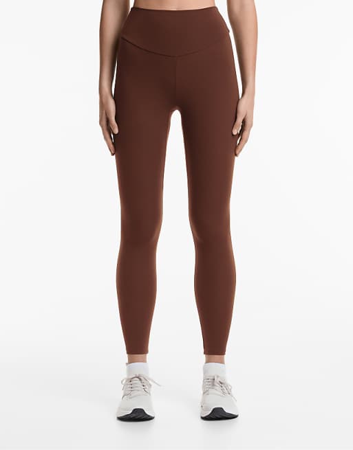 OYSHO Comfortlux high-rise ankle-length leggings in brown
