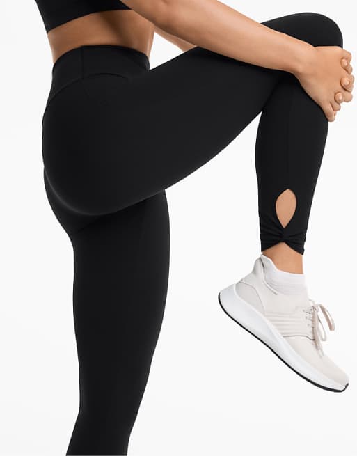 OYSHO Comfortlux High Rise Knot 65cm Ankle-length Leggings In Black