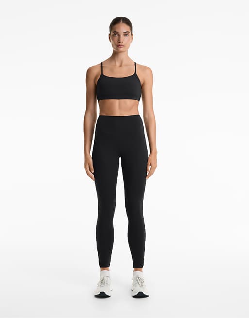 OYSHO Comfortlux high rise knot 65cm ankle-length leggings in black