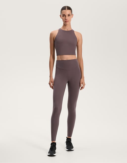 OYSHO Comfortlux Strap Tank Top With Cups In Grey-purple