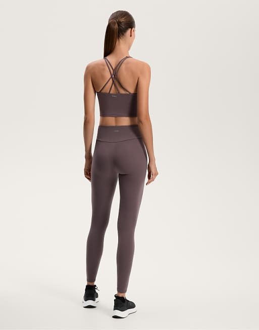 OYSHO Comfortlux Strap Tank Top With Cups In Grey-purple