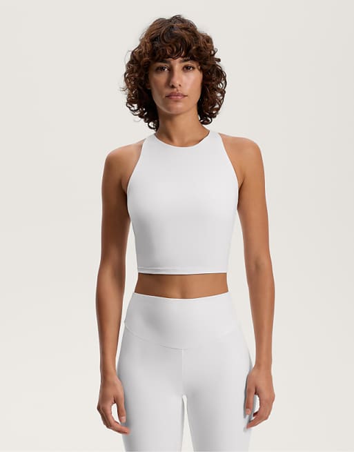 OYSHO Comfortlux Strap Tank Top With Cups In Off-white