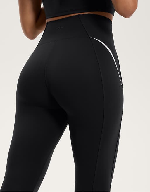 OYSHO Compressive High Rise Ankle-length Leggings With Side Stripes 65cm In Black