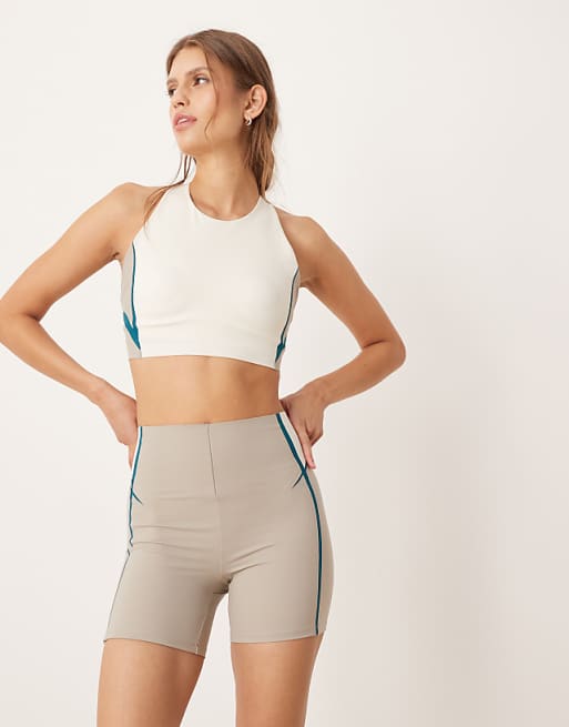 OYSHO Compressive lines tank top in pale ecru