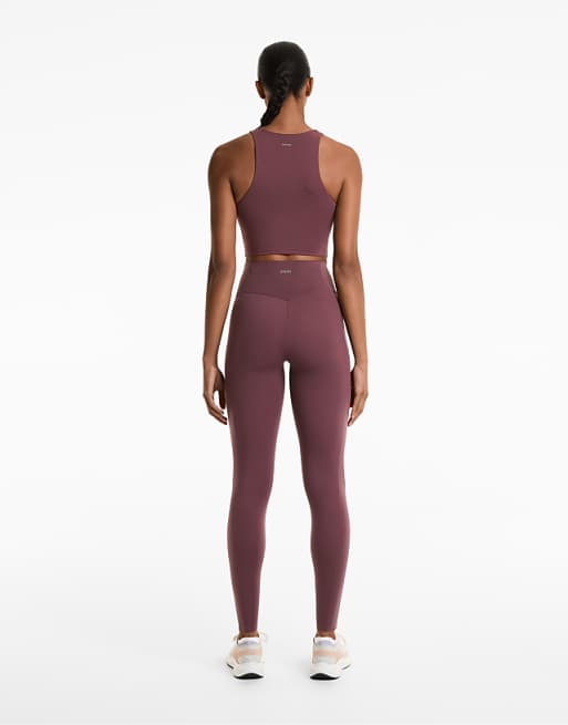 OYSHO Compressive Tank Top In Burgundy