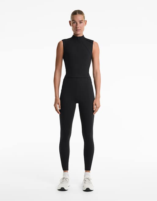 OYSHO Evermove Crease High Rise Ankle-length Leggings In Black