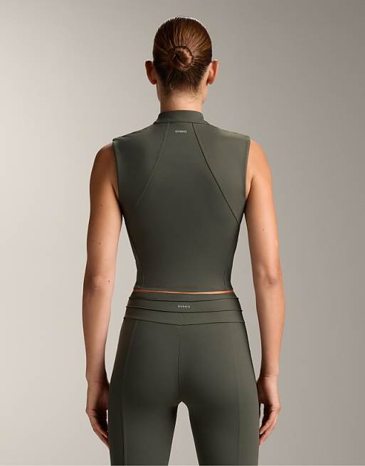 OYSHO Evermove Crease Tank Top In Green