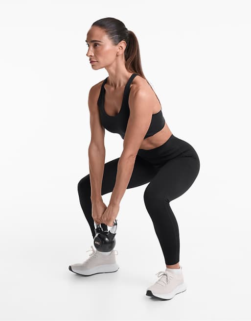 OYSHO Extra-compressive Core-control 65cm Ankle-length Leggings In Black